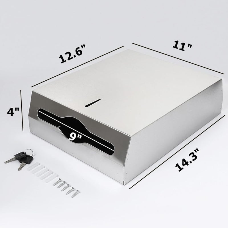 TOBEFORT Comercial Paper Towel Dispenser Wall Mount, Brushed Stainless Steel Hand Towel Dispenser with Lock, Large Capacity 400 C-Trifold Multifold Paper Towel Holder for Bathroom Kitchen Office Public Places - Image 2